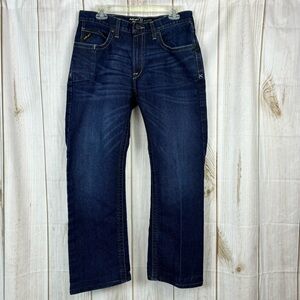 Ariat Maritime Jeans Rebar M4 Durastr Edge Relaxed Boot Cut Blue Jean Size 32x29